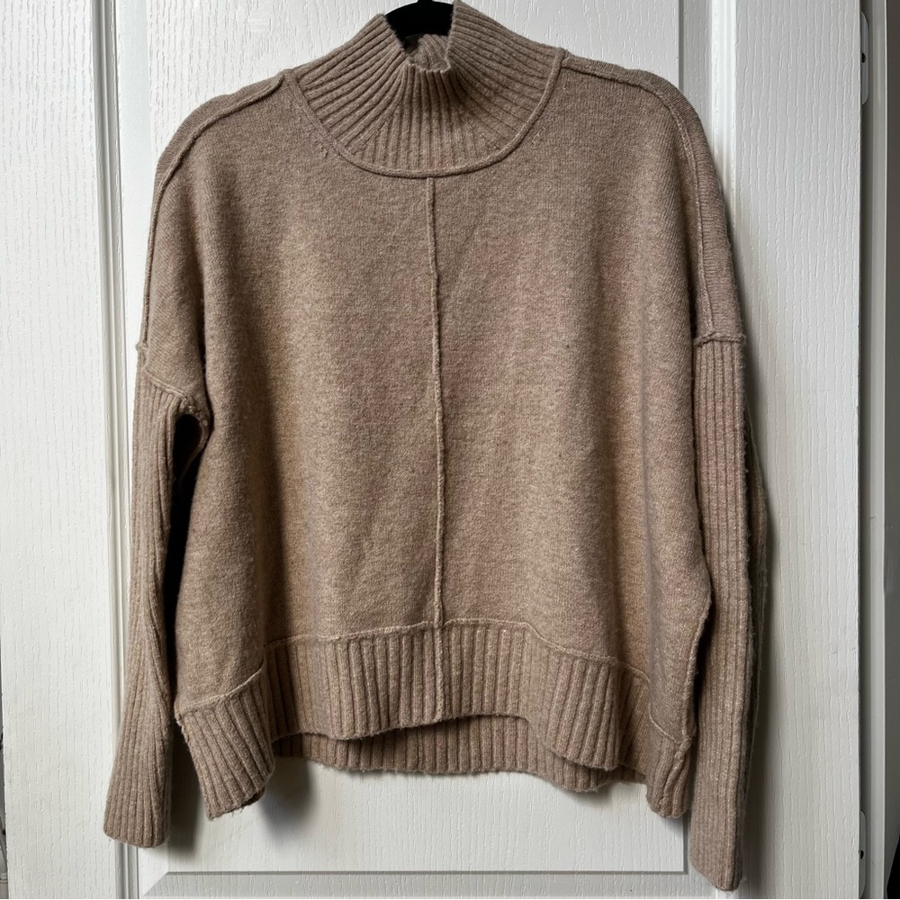 Maeve by Anthropologie Mock Neck Beige Sweater Med